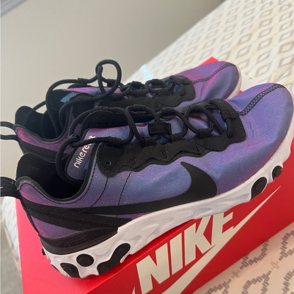 Nike Purple and Black Sneakers with React Element Design